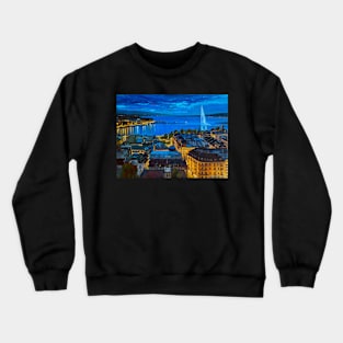 Rooftop Geneva by Night | Crewneck Sweatshirt